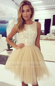 Tulle Homecoming Dress With Lace,Short Prom Dress
