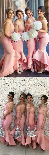 Pink bridesmaid dresses for fall wedding, Long bridesmaid dresses with lace, Elegant long prom party dresses,BD98274