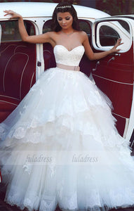 Strapless Wedding Dress, Ball Gown Wedding Dresses, Wedding Dress,Strapless Long Tulle Wedding Dress,BD99436