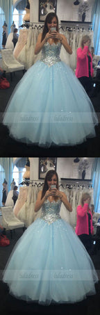 Charming Prom Dress,Tulle Prom Dress,Ball Gown Prom Dress,Sequin Evening Dress