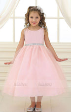Cute Ankle Length Sparkly Sash Flower Girl Dresses