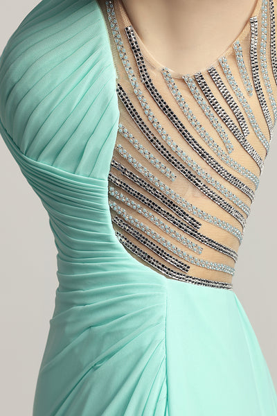 Mint Green Chiffon Long Prom Dress Charming Evening Dress, LX467