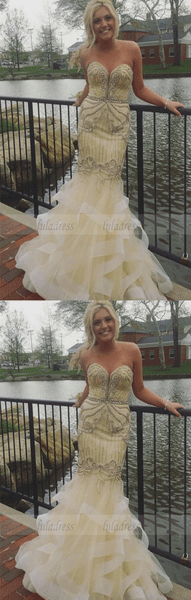 Prom Dresses Sweetheart Beading Tiered Mermaid,BD99971