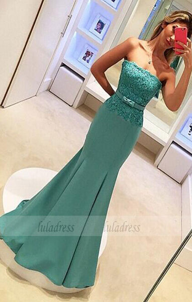 Strapless Prom Dress,Satin Prom Dress,Simple Evening Gowns,Cheap Party Formal Gowns For Teens,BD99312