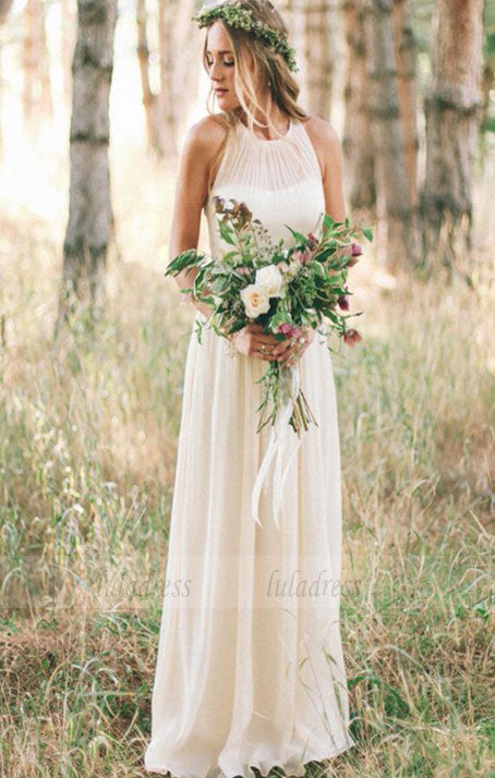 Simple Wedding Dress,Long Wedding Dress,Beach Bridal Dress