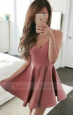 Sexy Prom Dress Party Dress, A-line V-neck Cocktail Dress, Mini Short Prom Dresses