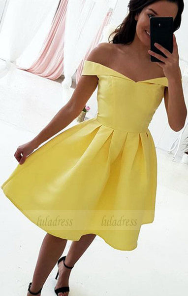 Yellow Homecoming Dresses,Yellow Bridesmaid Dresses,Short Prom Dresses,Short Cocktail Dresses,BD98047