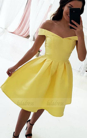 Yellow Homecoming Dresses,Yellow Bridesmaid Dresses,Short Prom Dresses,Short Cocktail Dresses,BD98047