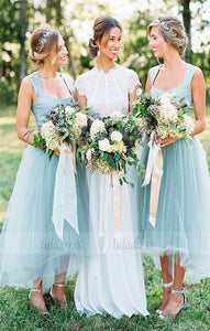 Long Bridesmaid Dress,Tulle Bridesmaid Dress, High-Low Bridesmaid Dress,BD98992