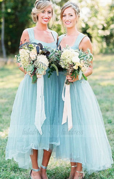 Long Bridesmaid Dress,Tulle Bridesmaid Dress, High-Low Bridesmaid Dress,BD98992