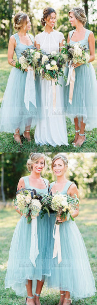 Long Bridesmaid Dress,Tulle Bridesmaid Dress, High-Low Bridesmaid Dress,BD98992