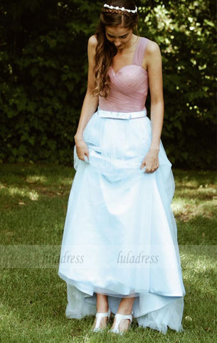 Simple Bridesmaid Dress,Tulle Long Evening Dresses