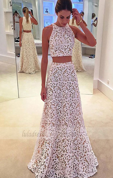 2 pieces Prom Gowns,Lace Prom Dresses,Long Prom Gown,Prom Dress,lace Evening Gown,BD99447