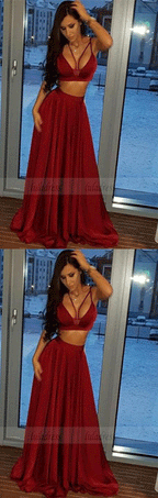simple spaghetti straps sweep train party dresses