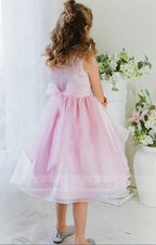 New Hot Sale Organza Flower Girl Dress of V-neck A-line Pageant Dresses For Girls Dress