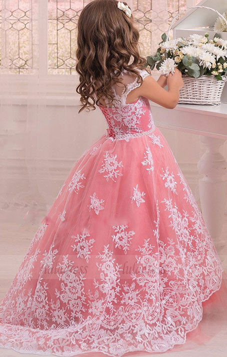 Lace Watermelon Flower Girl Dresses pageant dresses for little girls Wedding Party