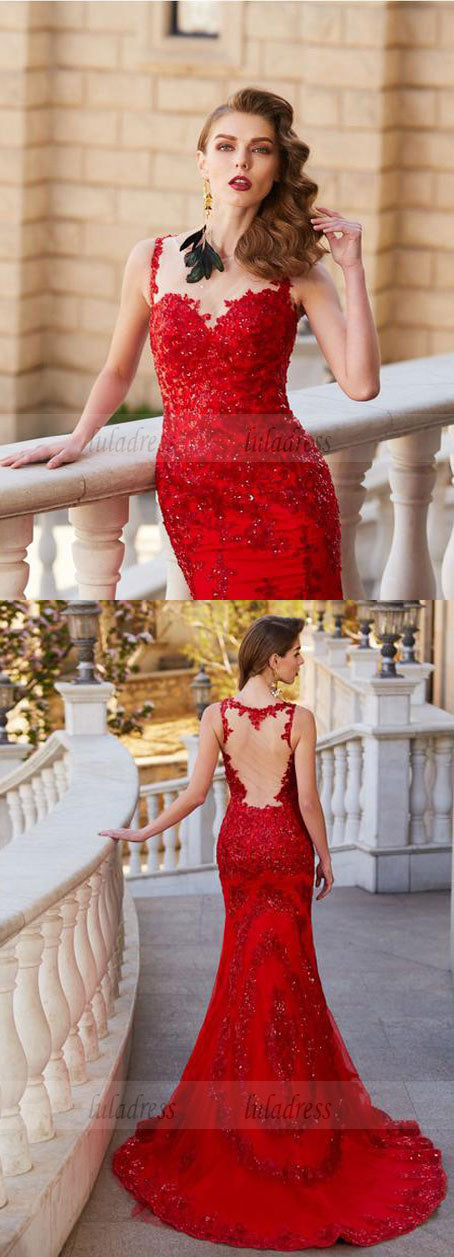 green emerald velvet dress Mermaid Halter Neck V-Plunge Burgundy Fitted Prom Dress main image 0