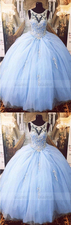 Blue Quinceanera Dresses Vestidos de 15 anos Aqua Stunning Ball Gowns
