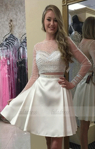 Graduation Dresses Delicate Beading Sheer Homecoming Dresses,BD99425