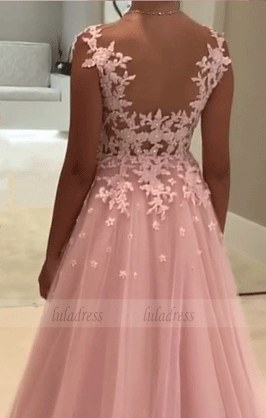princess style a line pink chiffon prom long dresses 2018 elegant evening gowns,BD99678