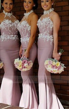 Lace Bridesmaid Dress,Long Bridesmaid Gowns