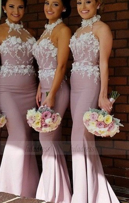 Lace Bridesmaid Dress,Long Bridesmaid Gowns