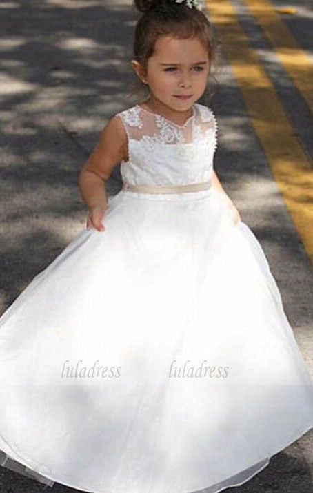 Formal Long Flower Girl Dresses Children Birthday Dress Kids Wedding Party Dresses