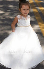 Formal Long Flower Girl Dresses Children Birthday Dress Kids Wedding Party Dresses