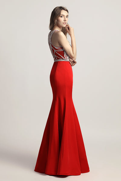 Red Mermaid Long Evening Dress Formal Prom Dress, LX420