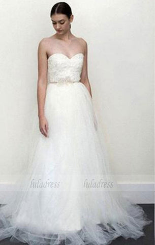 Lace Wedding Dresses, Sleeveless Lace White Wedding Dress,BD99630
