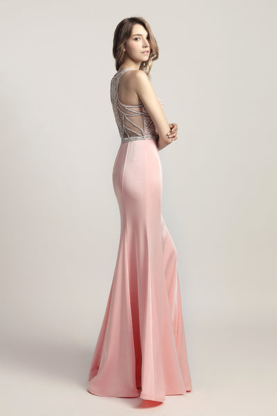Light Pink Mermaid Long Evening Dress Formal Prom Dress, LX420
