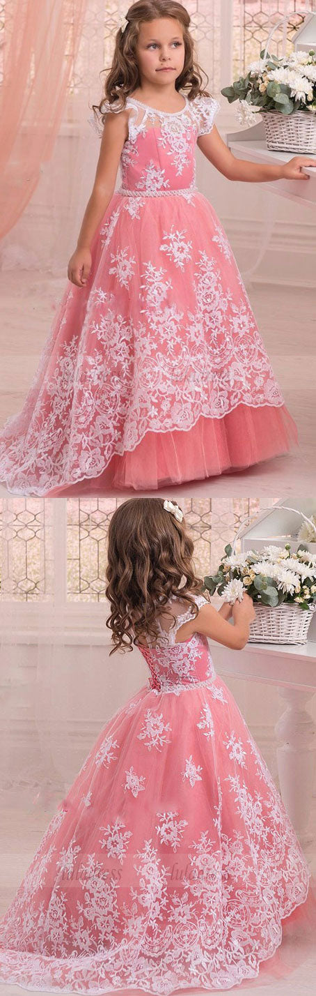 Lace Watermelon Flower Girl Dresses pageant dresses for little girls Wedding Party