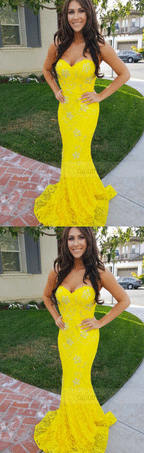 Mermaid Prom Dress,Lace Prom Dress,Sweetheart Evening Dress