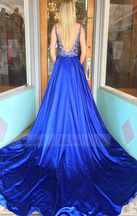 gorgeous beaded long prom dress, prom dress,formal evening dress