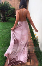 Charming New Sexy Simple Fashion Prom Dresses, Modern Slit Spaghetti Straps prom dress