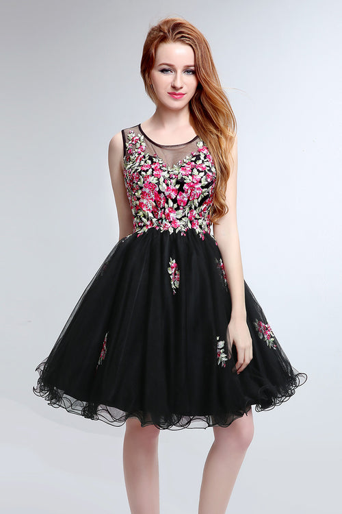 Black Tulle Junior Homecoming Dress Short Prom Dress For Girls – luladress