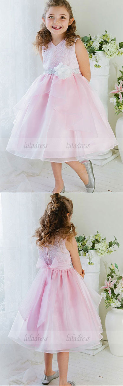 New Hot Sale Organza Flower Girl Dress of V-neck A-line Pageant