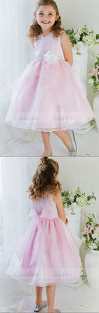 New Hot Sale Organza Flower Girl Dress of V-neck A-line Pageant Dresses For Girls Dress