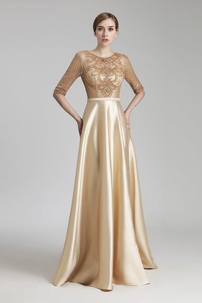 Mid-sleeves Long Prom Dress Charming Formal Evening Dress, LX448