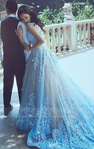 floral lace flower long tulle prom dresses,BD99680
