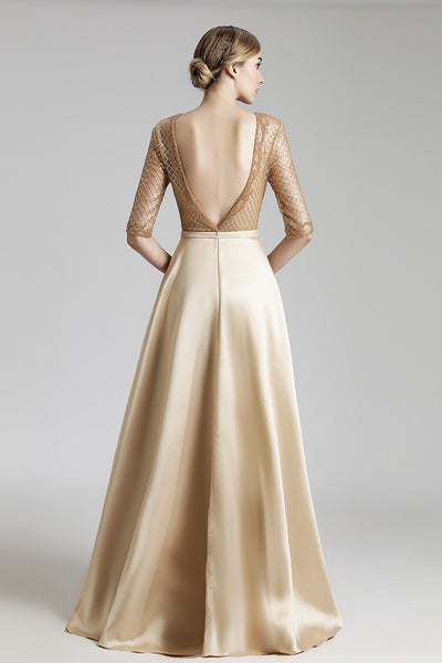 Mid-sleeves Long Prom Dress Charming Formal Evening Dress, LX448