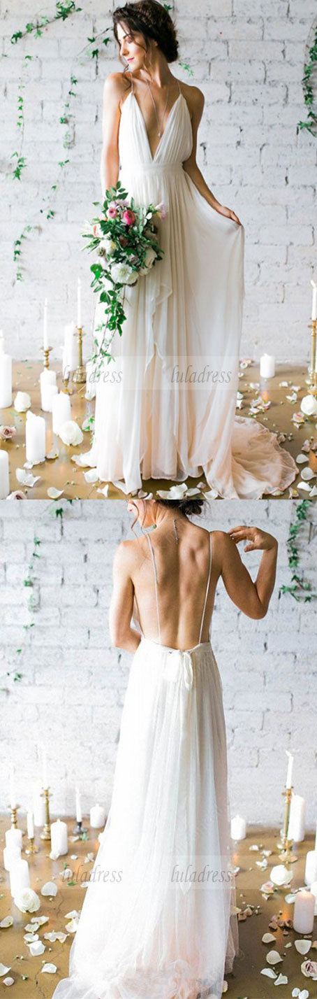 Chiffon Wedding Dress V Neck Wedding Dresses