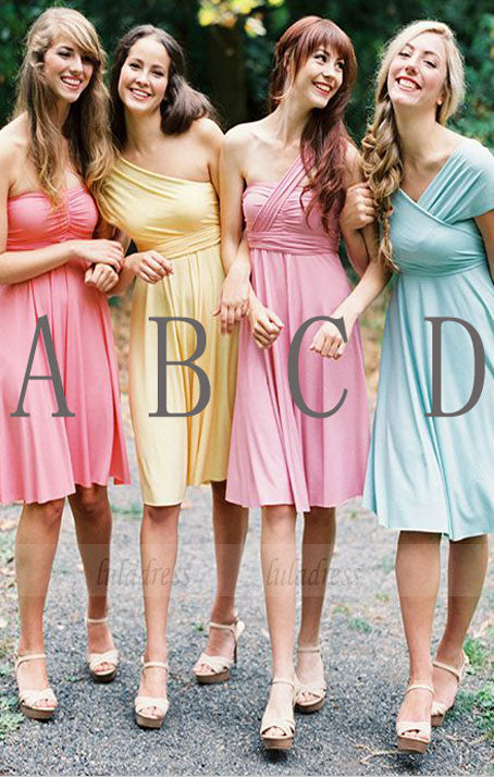 Custom Bridesmaid Dress, Knee-Length Bridesmaid Dress, Cheap Bridesmaid Dress,BD98956