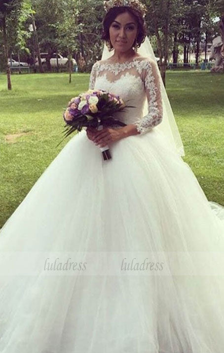 Charming Wedding Dress,White Tulle Wedding Gown,Bridal Dress,Ball Gown Wedding Dresses