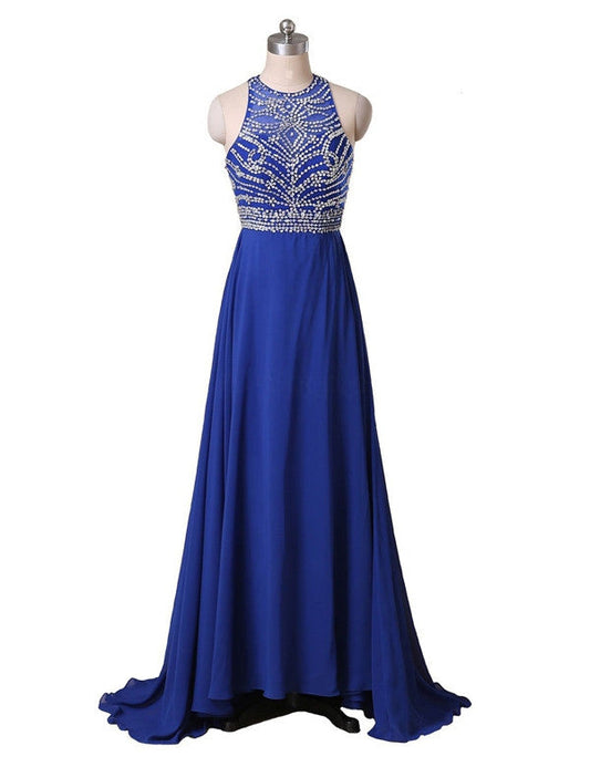 beaded evening Dress,charming Prom Dress,long prom dress,chiffon prom dress,custom evening dress