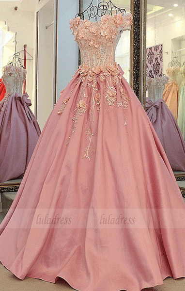 Stunning Prom Dress blush pink prom gowns long evening gowns for teens,BW97080
