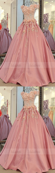 Stunning Prom Dress blush pink prom gowns long evening gowns for teens,BW97080