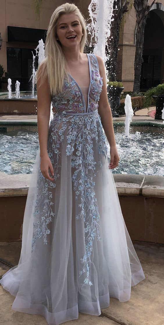 Lace Prom Dresses with Straps Long Backless Prom Dress Open Back Evening Dress