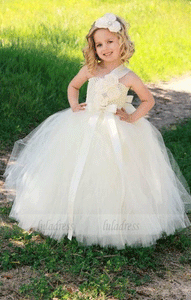 Cute Flower Girl Dress,Tulle Flower Girl Dress,BW97425