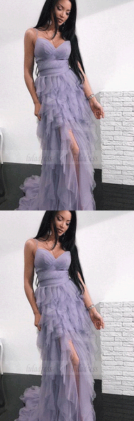 Unique tulle long prom dress, evening dress,BD98201